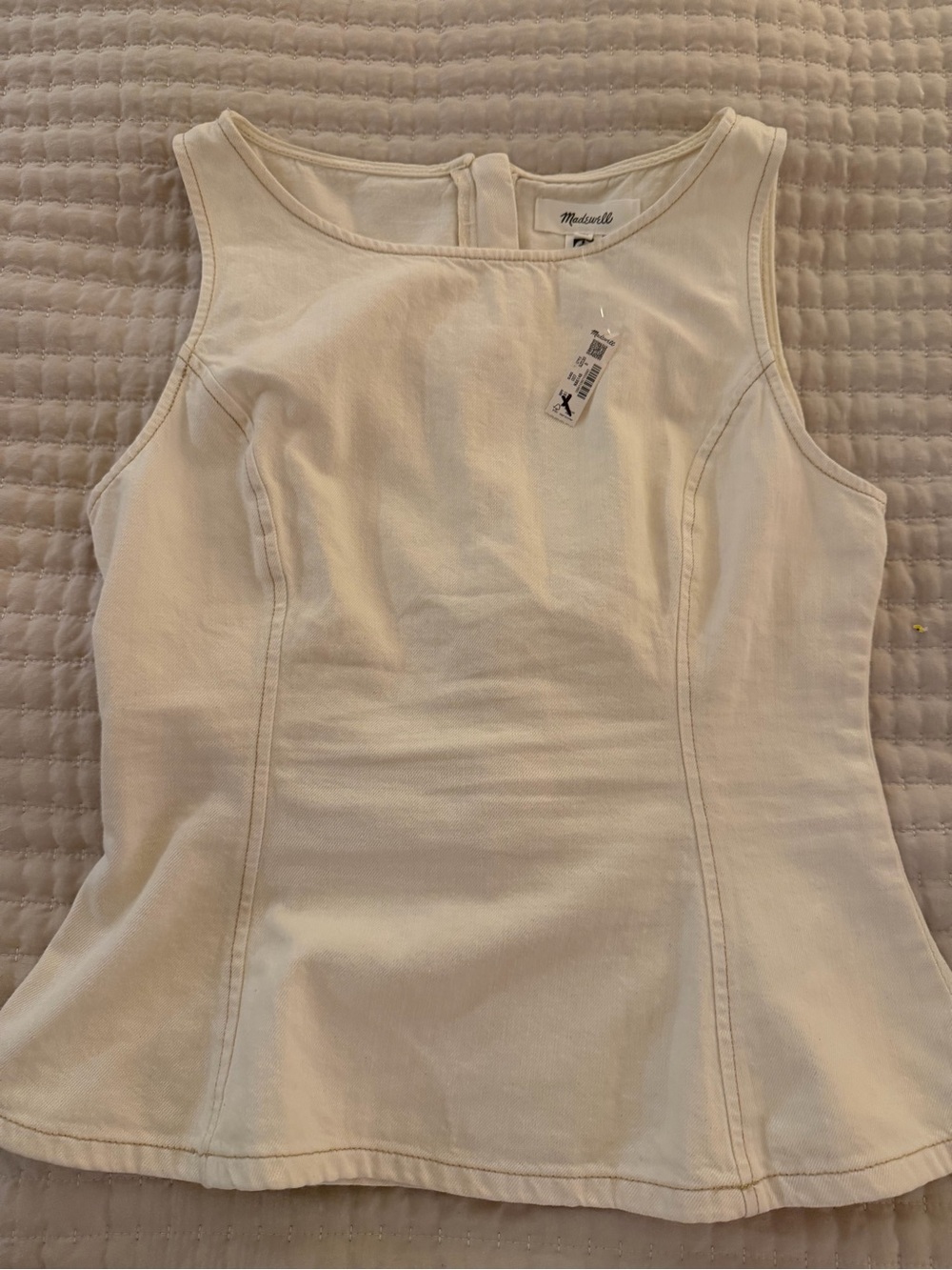 Madewell Cream Denim Top